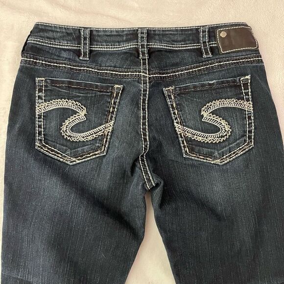 Suki High Capri Dark Wash Heavy Stitch Size 32 - Picture 4 of 8